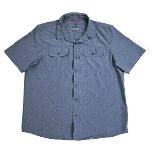 Gerry Outdoor Men's XL Button-Up Stretch Short Sleeve Camp Shirt Gray